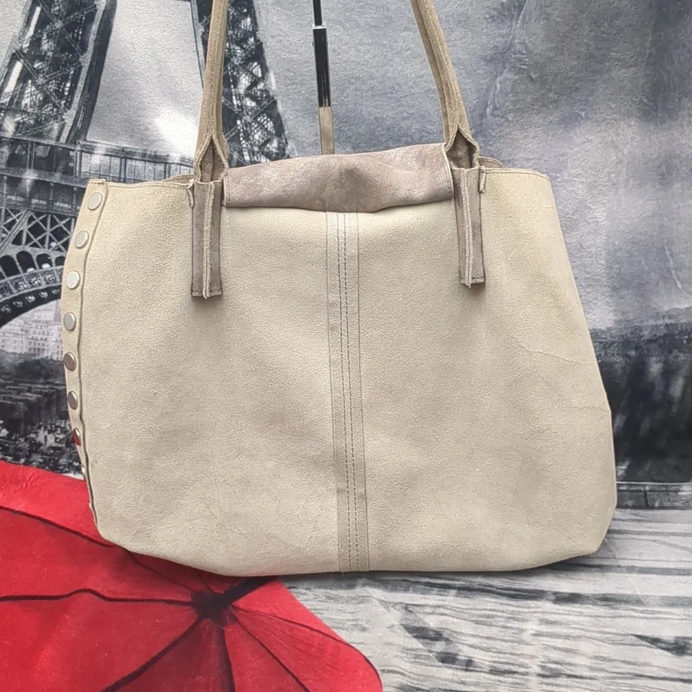 Hammitt Oliver Suede Grommet Stud Pewter/Metallic Tote Bag